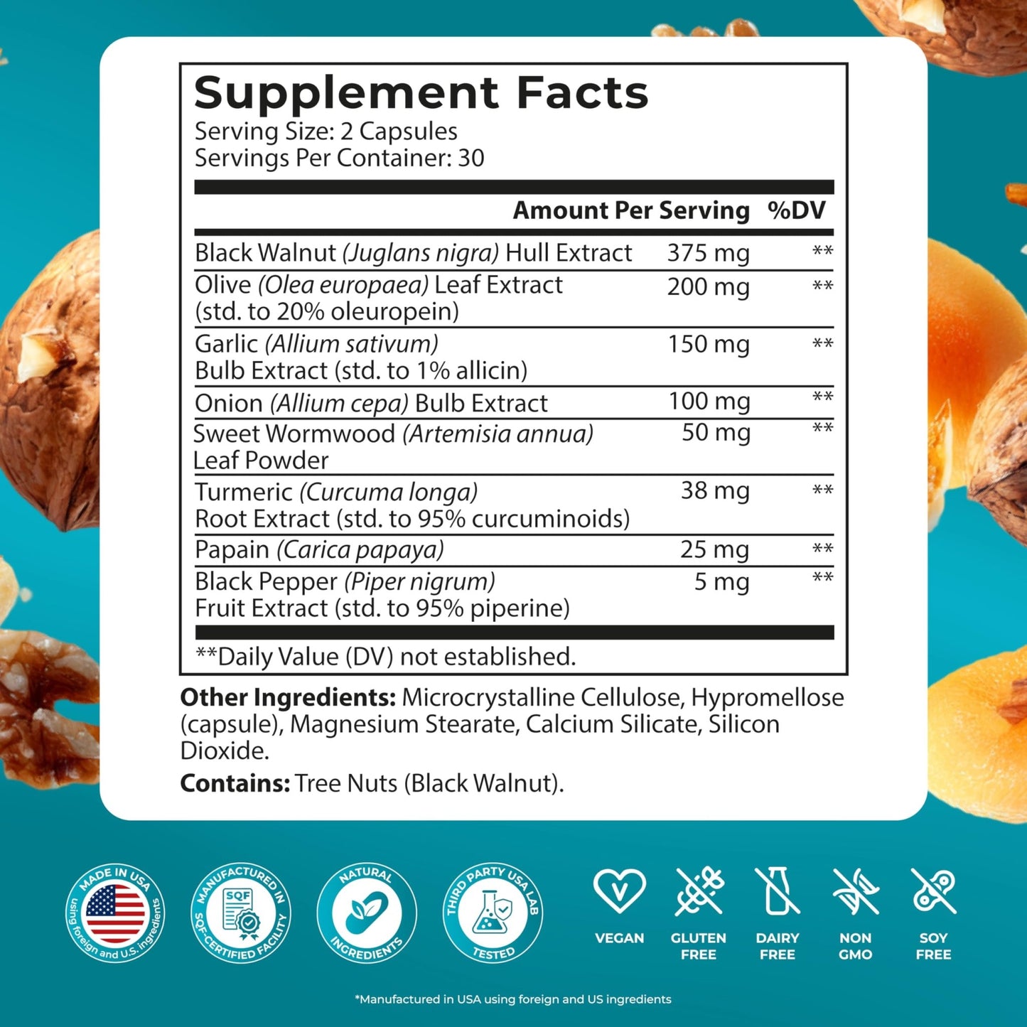PUREHEALTH RESEARCH Parabroom - Gut Cleanse & Health Supplement - with Black Walnut, Sweet Wormwood Powder, Turmeric Extract, Olive Leaf, Garlic & Onion - dailyvitalstore