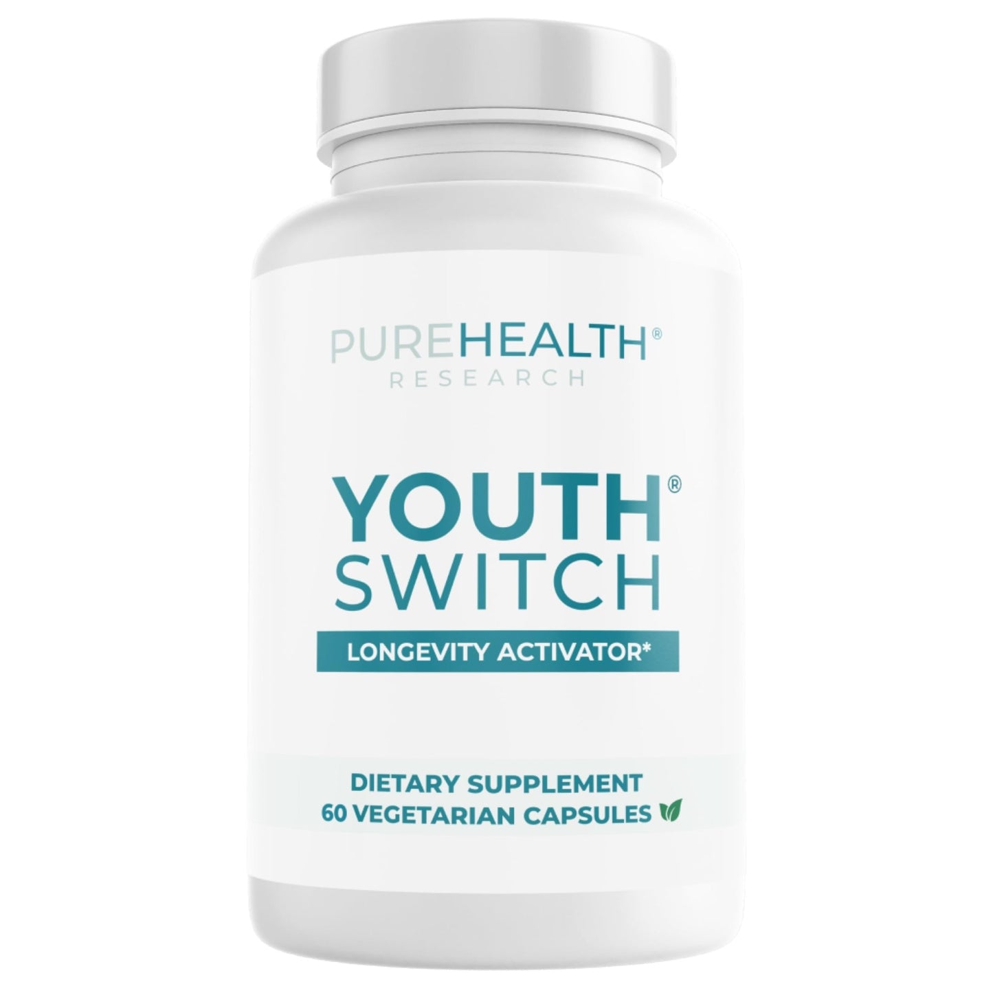 PUREHEALTH RESEARCH Youth Switch - Anti Aging Supplement for Women & Men - Longevity Mix for Healthy Aging - with Ashwagandha, Cat's Claw Extract, Astragalus Root, L-Lysine HCL & More - 60 Capsules - dailyvitalstore