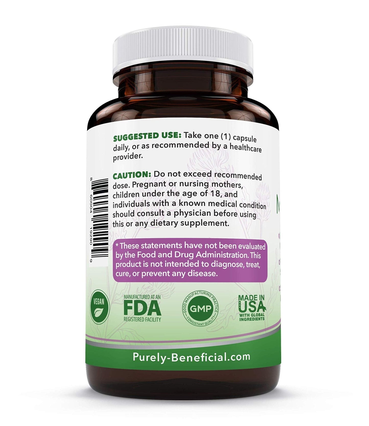PURELY beneficial Organic Milk Thistle Capsules, 50:1 Milk Thistle Extract, Liver Cleanse & Antioxidant Support, 120 Veg Capsules, Vegan & Non-GMO - dailyvitalstore