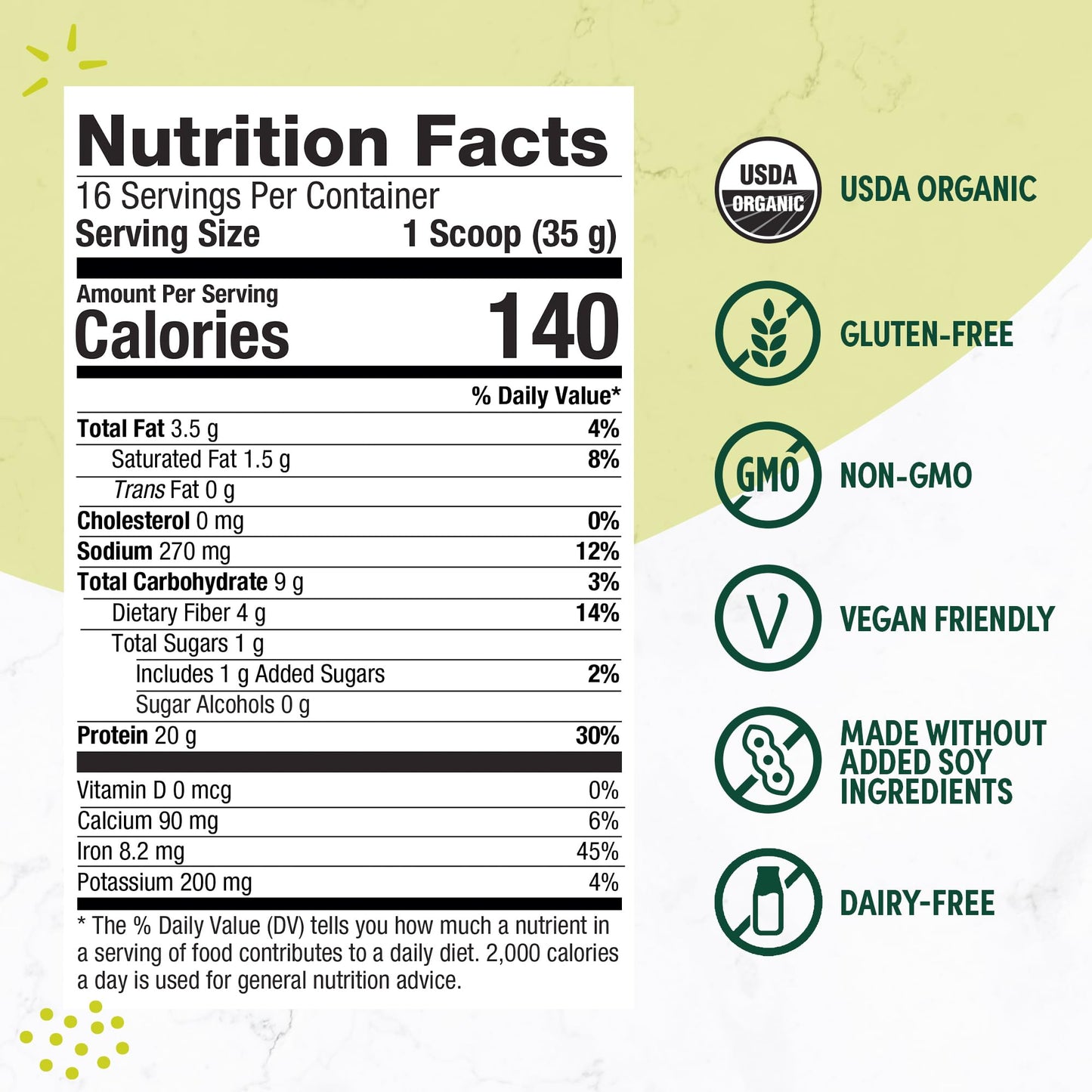 Purely Inspired Plant-Based Protein Powder for Men & Women, Rich Decadent Chocolate (16 Servings) - Vegan & Organic - 20g of Pea Protein Powder for Smoothies & Shakes - dailyvitalstore
