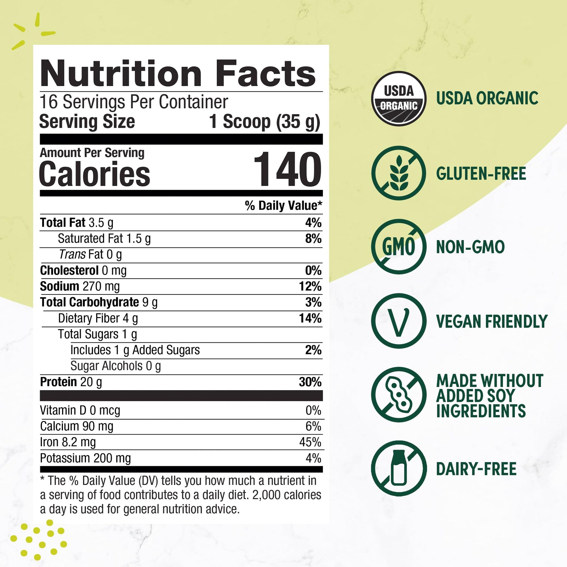 Purely Inspired Plant-Based Protein Powder for Men & Women, Rich Decadent Chocolate (16 Servings) - Vegan & Organic - 20g of Pea Protein Powder for Smoothies & Shakes - dailyvitalstore
