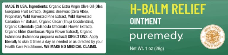 Puremedy - H-Relief Balm - All-Natural Salve for Bottom Lumps and Fissures, with Only Certified Organic or Wild Harvested Ingredients, 1 oz - dailyvitalstore