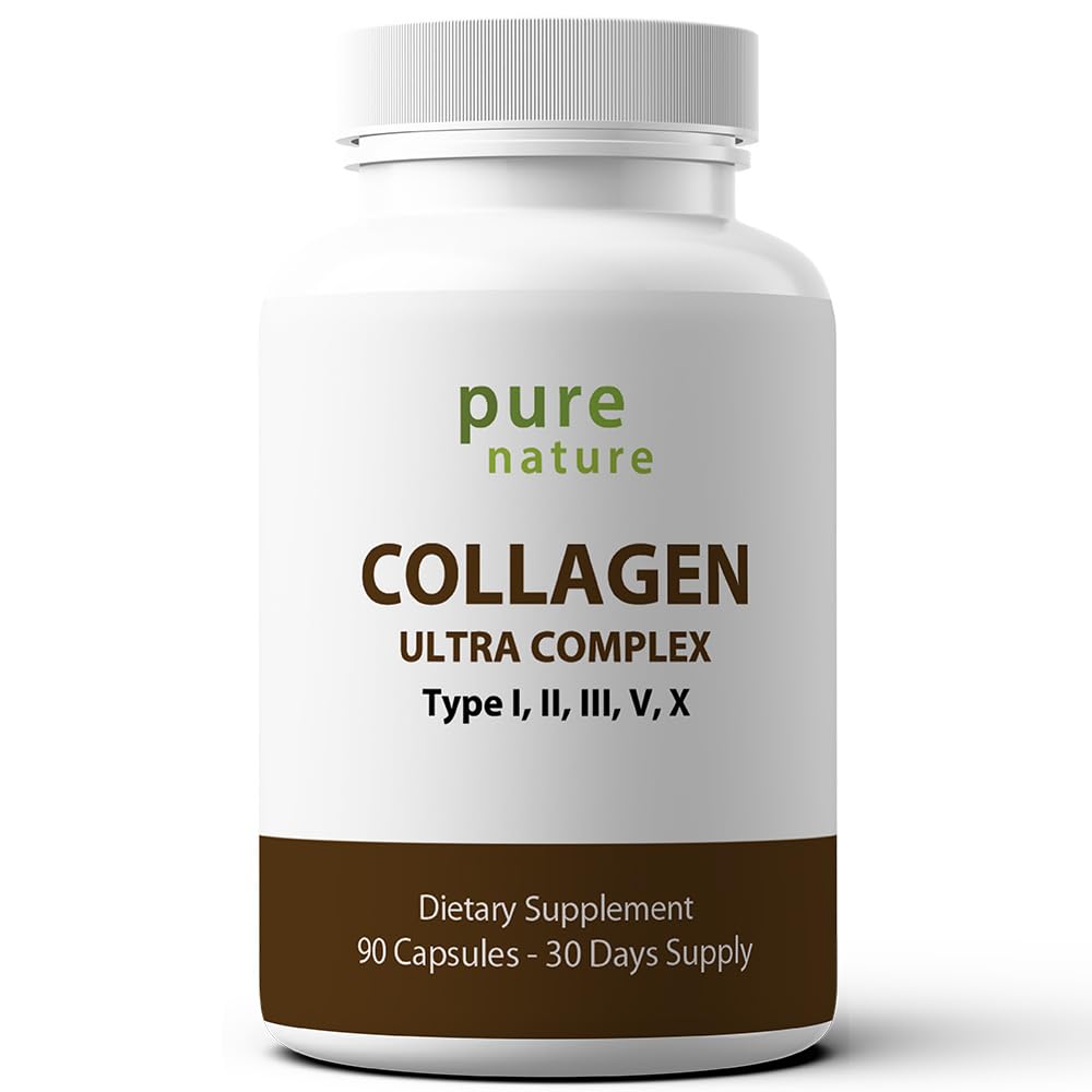 PureNature Collagen Ultra - Collagen Peptides with 5 Types I, II, III, V & X Naturally-Sourced Hydrolyzed Collagen for Hair, Skin, - dailyvitalstore