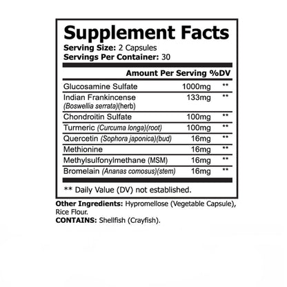 PureNature Joint Rest - Joint Support Supplement with Glucosamine, Chondroitin, Boswellia, MSM, Turmeric, Bromelain, – 60 Capsules - dailyvitalstore