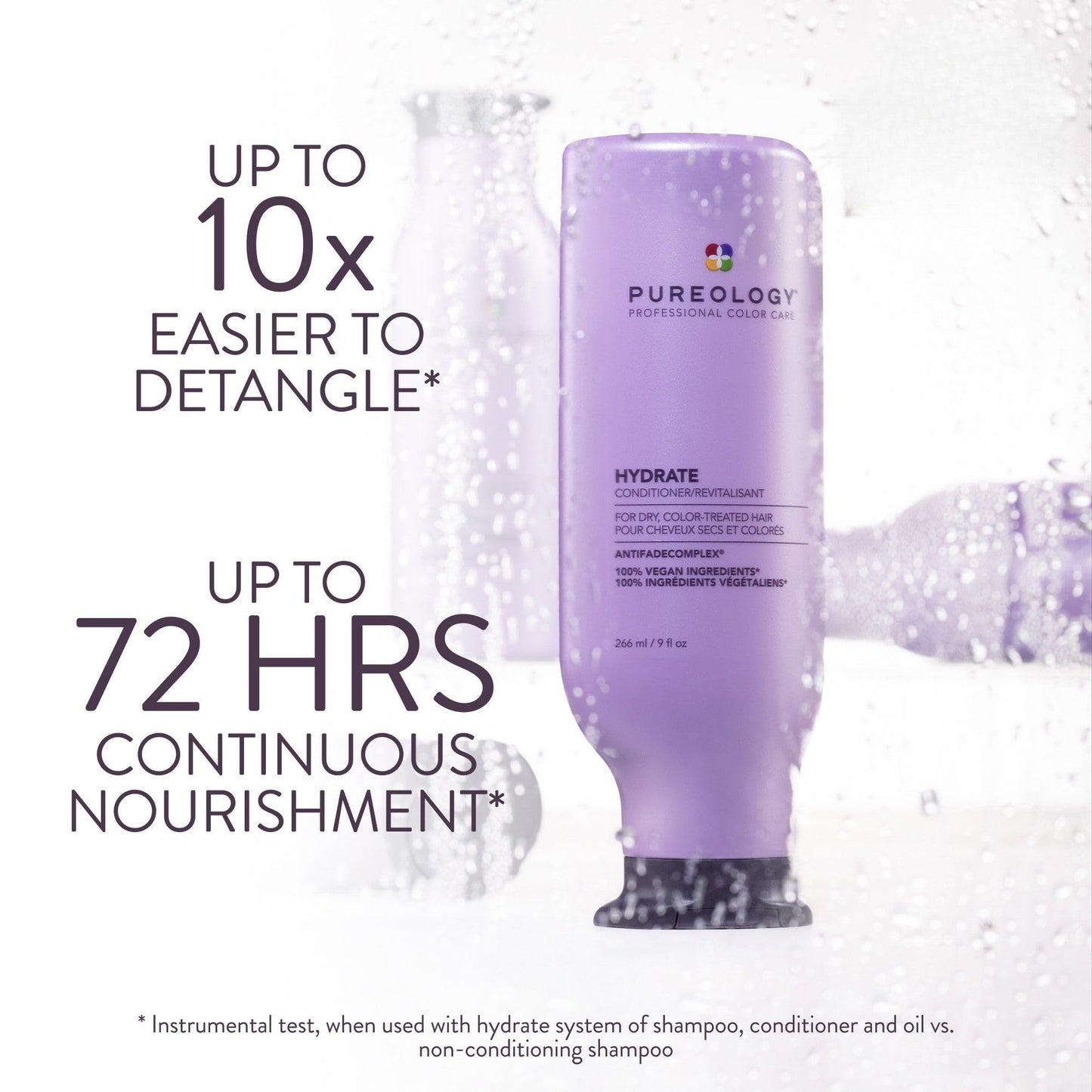 Pureology Hydrate Conditioner - For Dry or Color Treated Hair, Nourishing Conditioner to Restore Moisture and Seal in Hydration, Vegan, 9 Fl Oz - dailyvitalstore