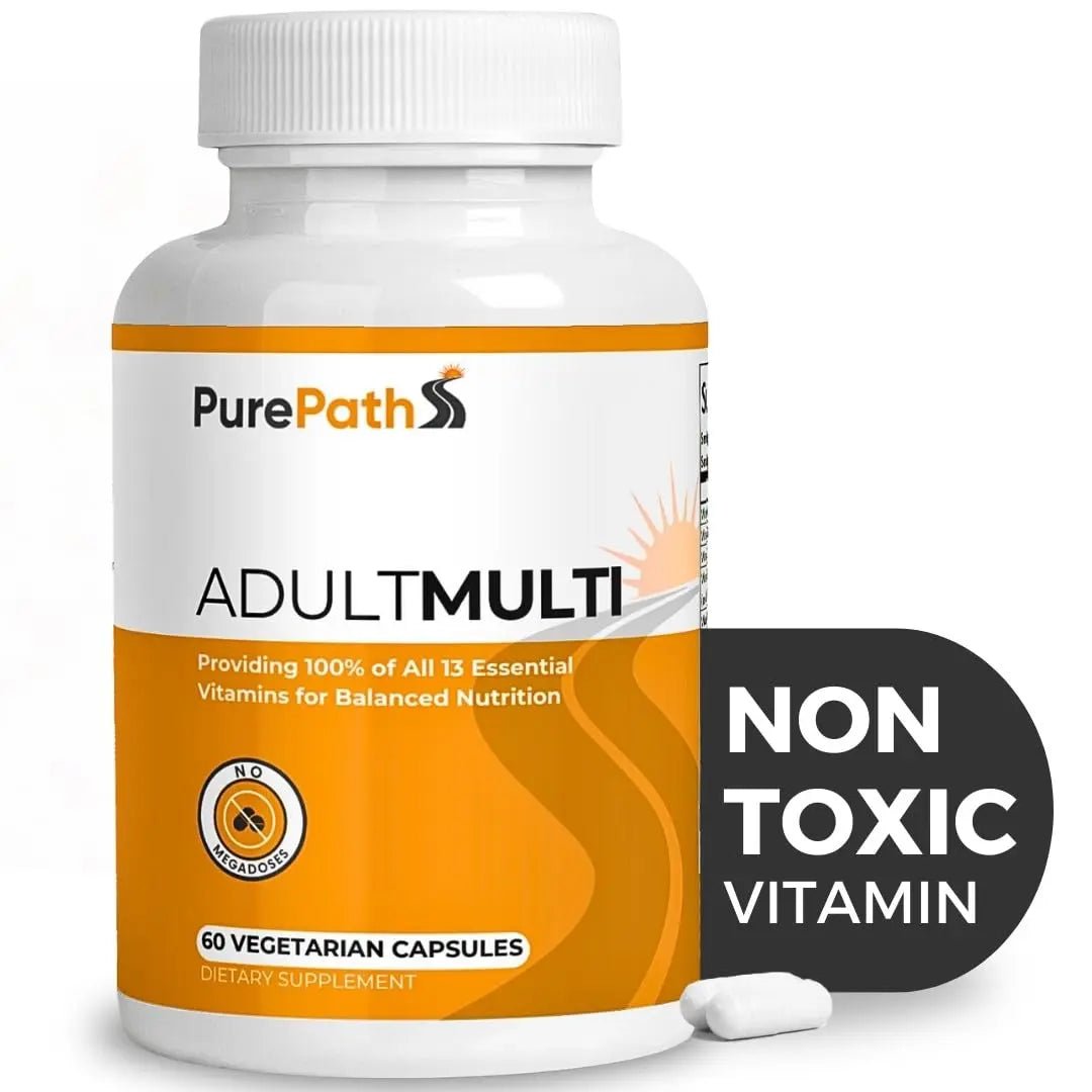 PurePath Non-Toxic Adult Multivitamin - 13 Vitamins - 100% RDA - No Harmful Megadoses - with B6 & B12 - dailyvitalstore