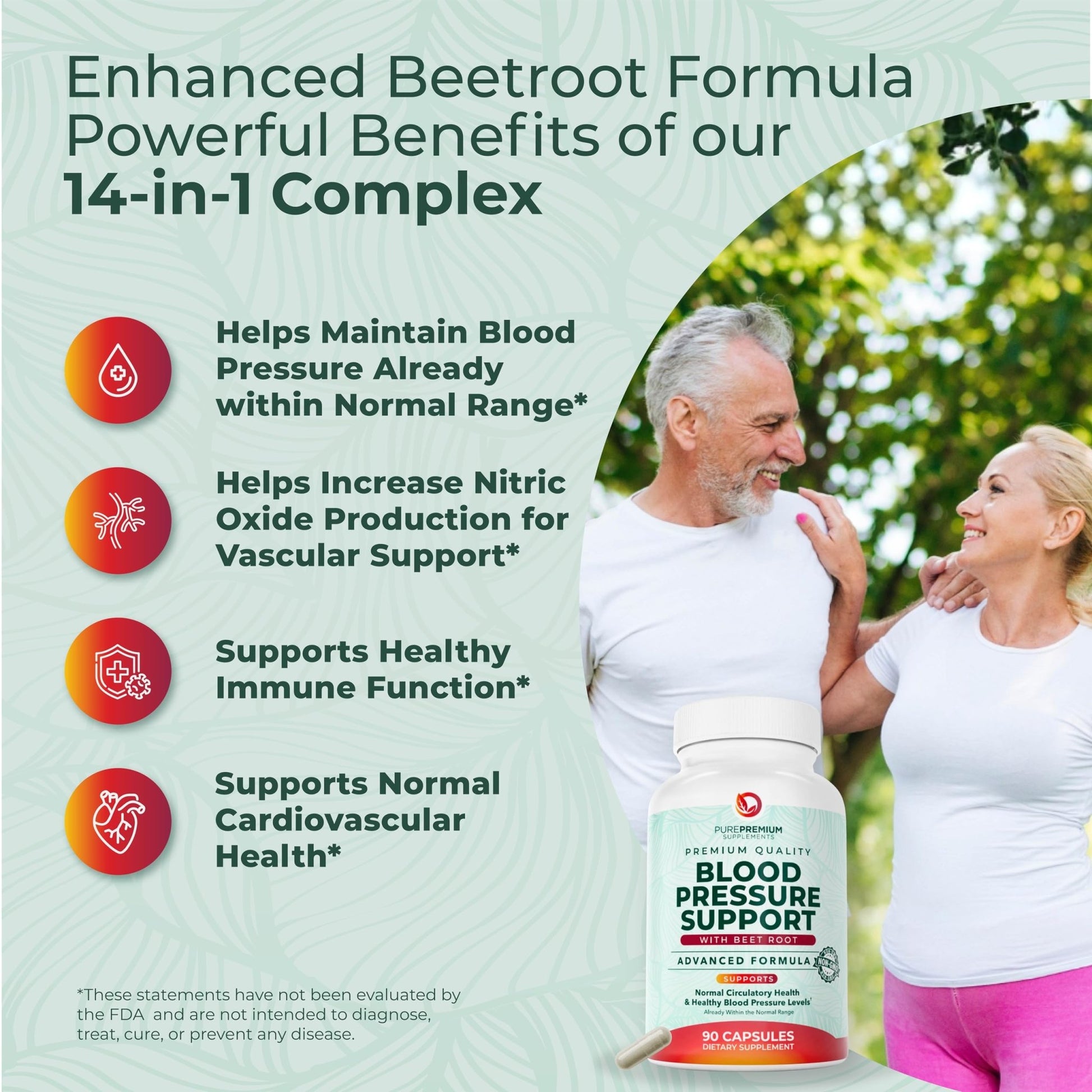 PurePremium Beet Root Capsules for Blood Pressure Support – 14-in-1 Formula with Beetroot Powder, Hawthorn, Hibiscus & Garlic for Normal - dailyvitalstore