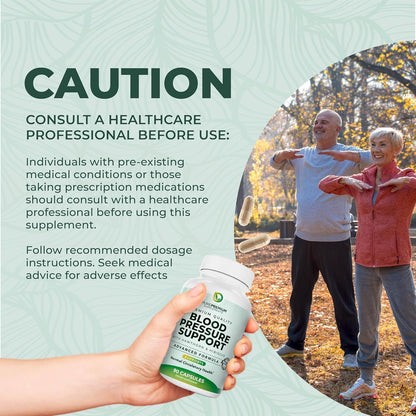 PurePremium Blood Pressure Supplements with Hawthorn Berry, Hibiscus, Garlic & Vitamin B12- Nitric Oxide Supplement for Normal Heart Health - dailyvitalstore