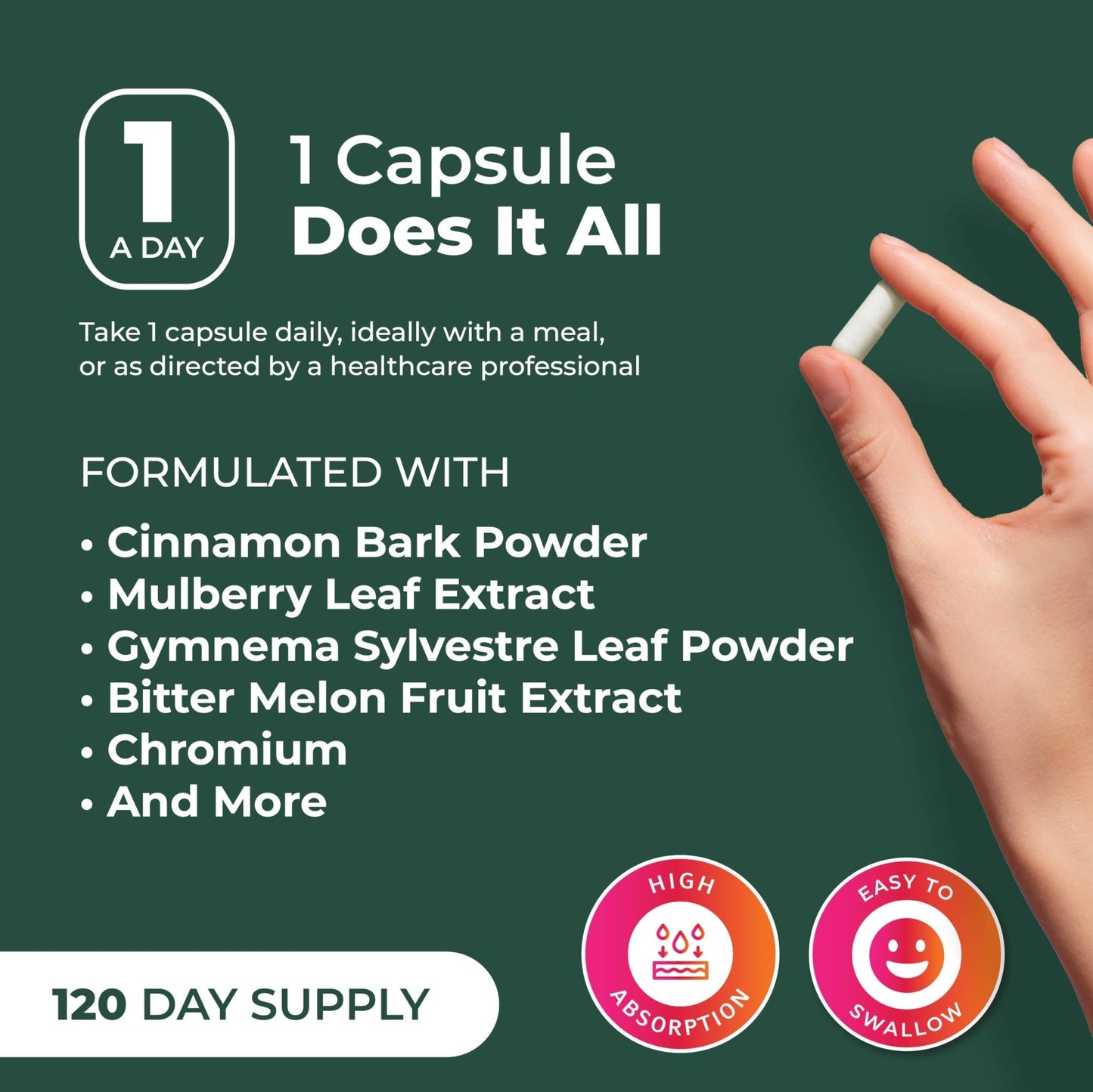 PurePremium Normal Blood Sugar Support Supplement - 20 Active Ingredients Complex to Support Blood Sugar Levels Already in The Normal Range - with Cinnamon - dailyvitalstore
