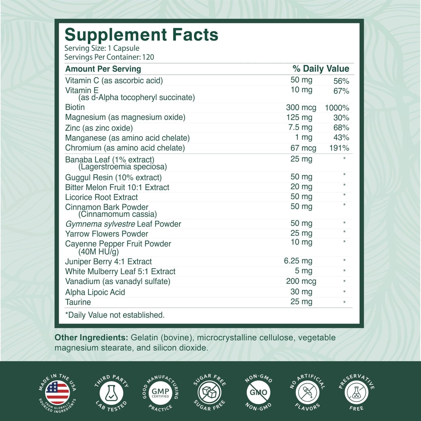 PurePremium Normal Blood Sugar Support Supplement - 20 Active Ingredients Complex to Support Blood Sugar Levels Already in The Normal Range - with Cinnamon - dailyvitalstore