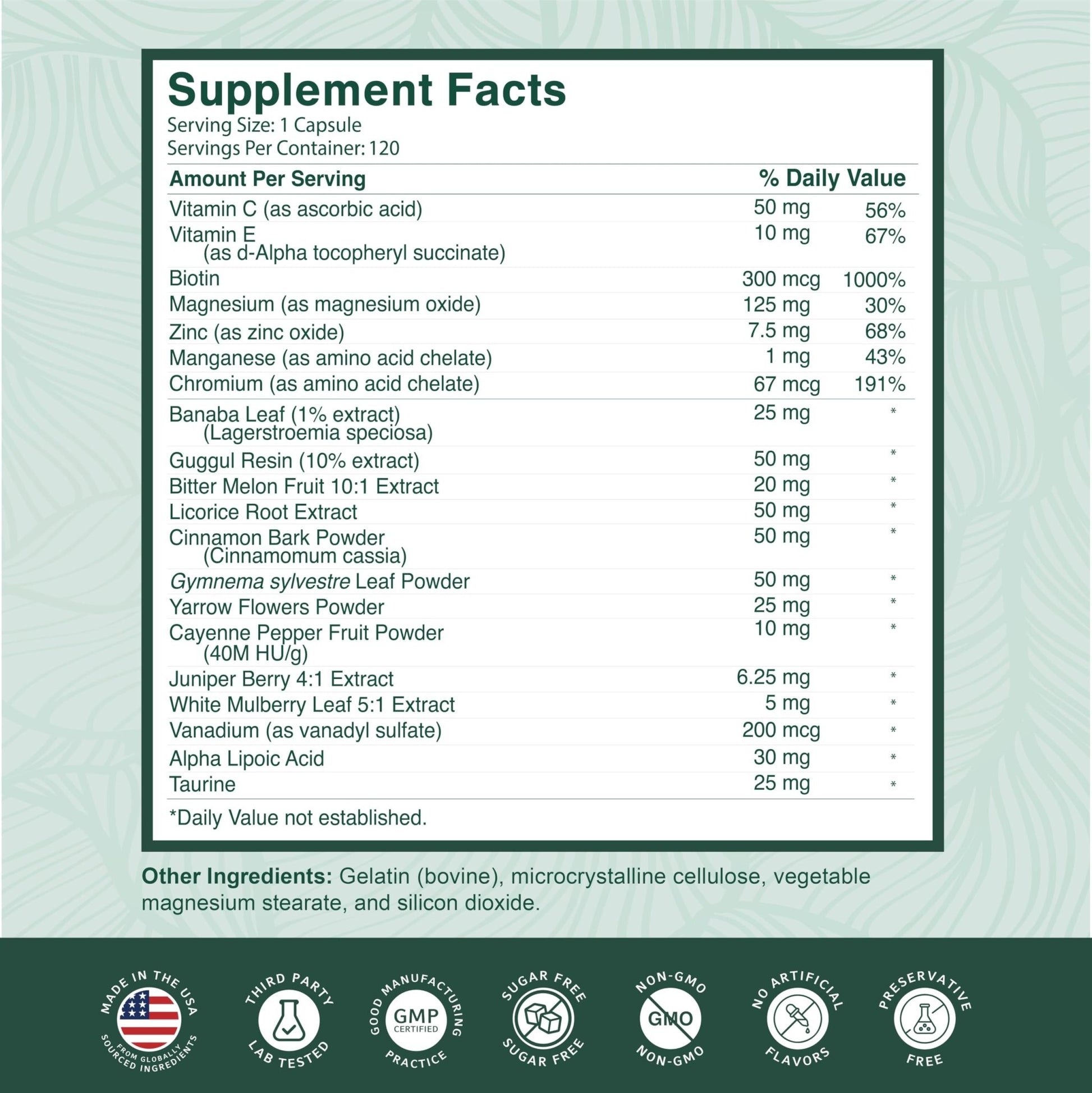 PurePremium Normal Blood Sugar Support Supplement - 20 Active Ingredients Complex to Support Blood Sugar Levels Already in The Normal Range - with Cinnamon - dailyvitalstore