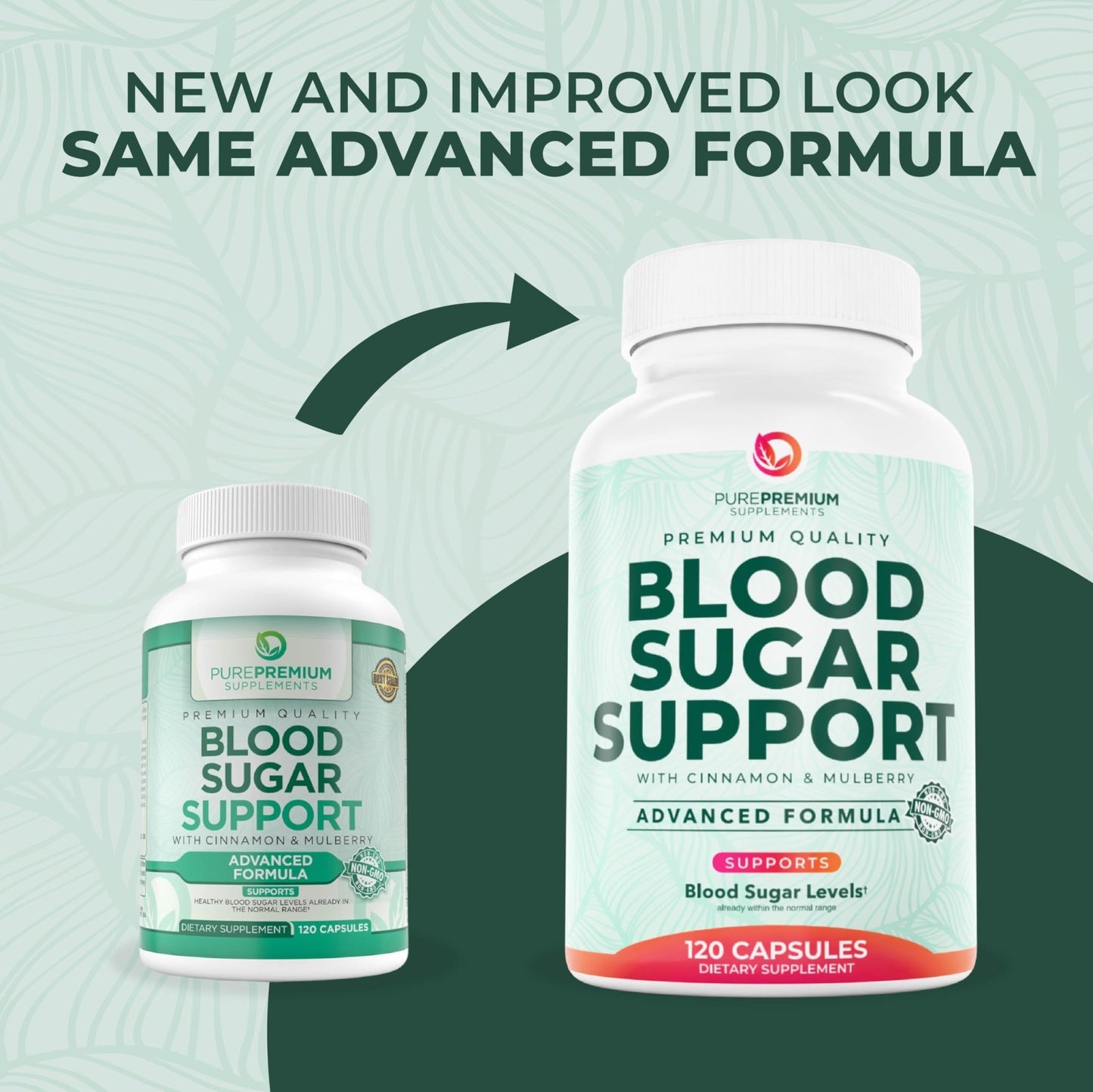 PurePremium Normal Blood Sugar Support Supplement - 20 Active Ingredients Complex to Support Blood Sugar Levels Already in The Normal Range - with Cinnamon - dailyvitalstore