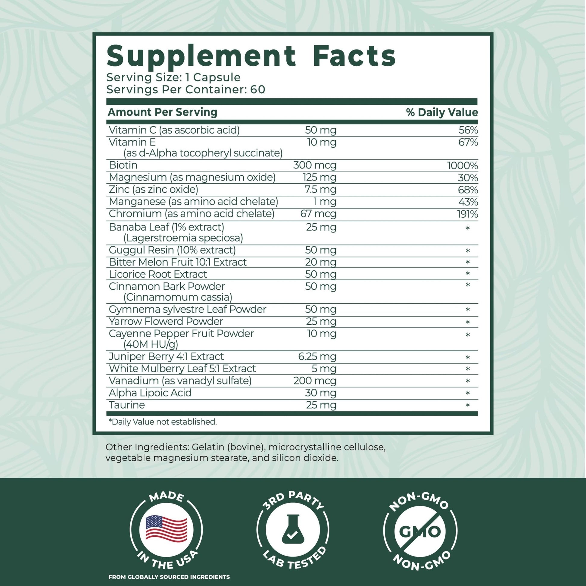 PurePremium Normal Blood Sugar Support Supplement - 20 Active Ingredients Complex to Support Blood Sugar Levels Already in The Normal Range - with Cinnamon - dailyvitalstore