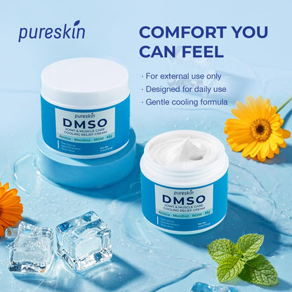 PURESKIN DMSO Relief Cream – Pharmaceutical Grade Fast-Absorbing Cooling Formula for Active Lifestyles – Lightweight Cream with Arnica, MSM, Magnesium, Menthol & Aloe, 4 oz - dailyvitalstore