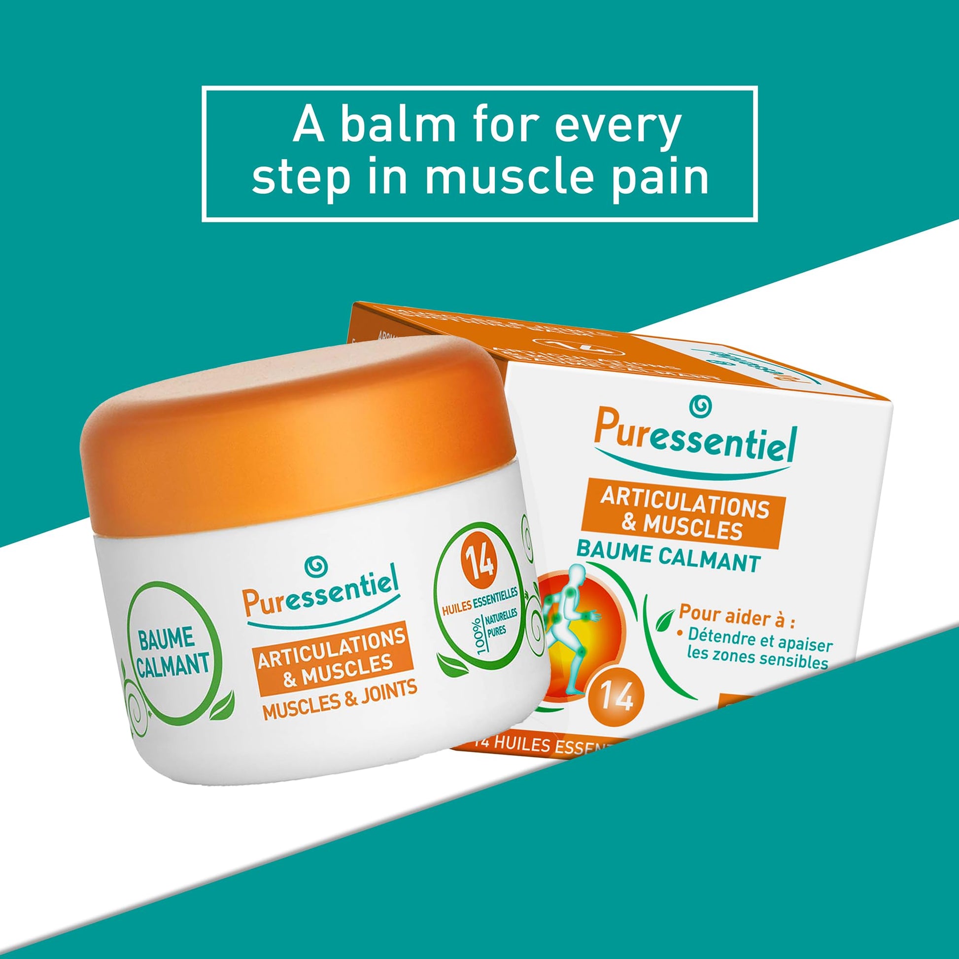 Puressentiel Muscle and Joints Balm - Essential Oil and Shea Butter Balm for Back and Neck Massage - Dye-Free, No Preservatives - 1.01 oz - dailyvitalstore