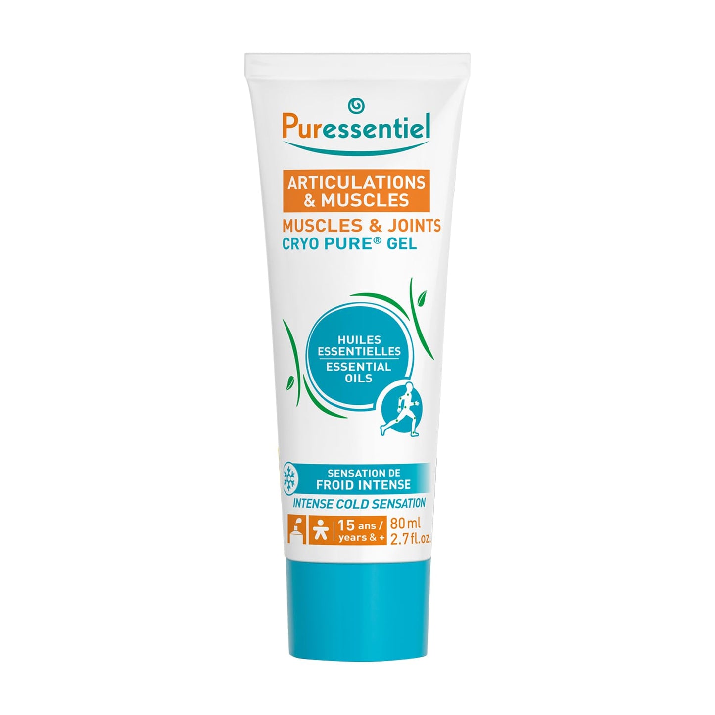 Puressentiel Muscles and Joints Cryo Pure Gel - Intense Cold Effect - Non-Sticky Formula with 14 Calming Essential Oils - Muscle Relaxer - 2.7 oz - dailyvitalstore