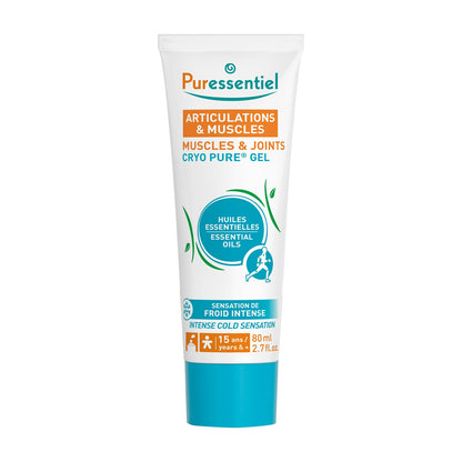 Puressentiel Muscles and Joints Cryo Pure Gel - Intense Cold Effect - Non-Sticky Formula with 14 Calming Essential Oils - Muscle Relaxer - 2.7 oz - dailyvitalstore