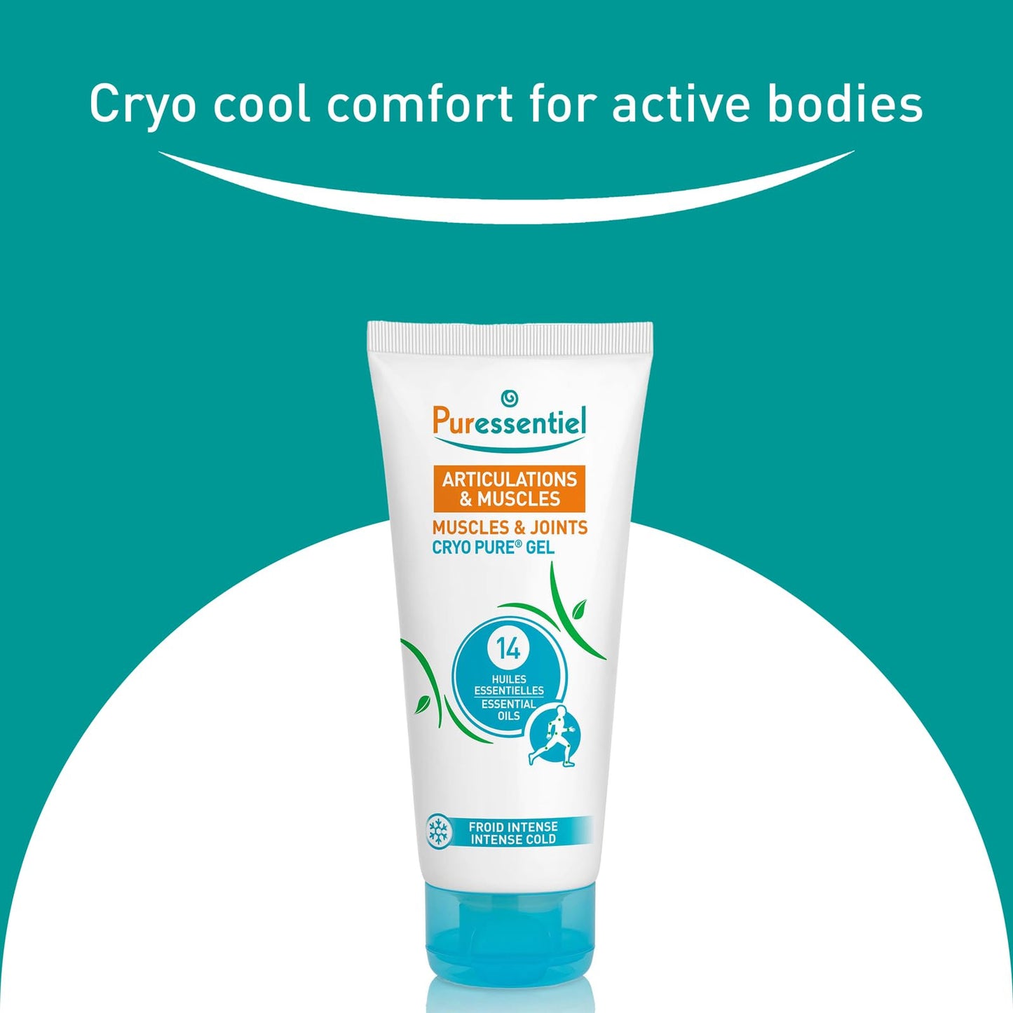 Puressentiel Muscles and Joints Cryo Pure Gel - Intense Cold Effect - Non-Sticky Formula with 14 Calming Essential Oils - Muscle Relaxer - 2.7 oz - dailyvitalstore