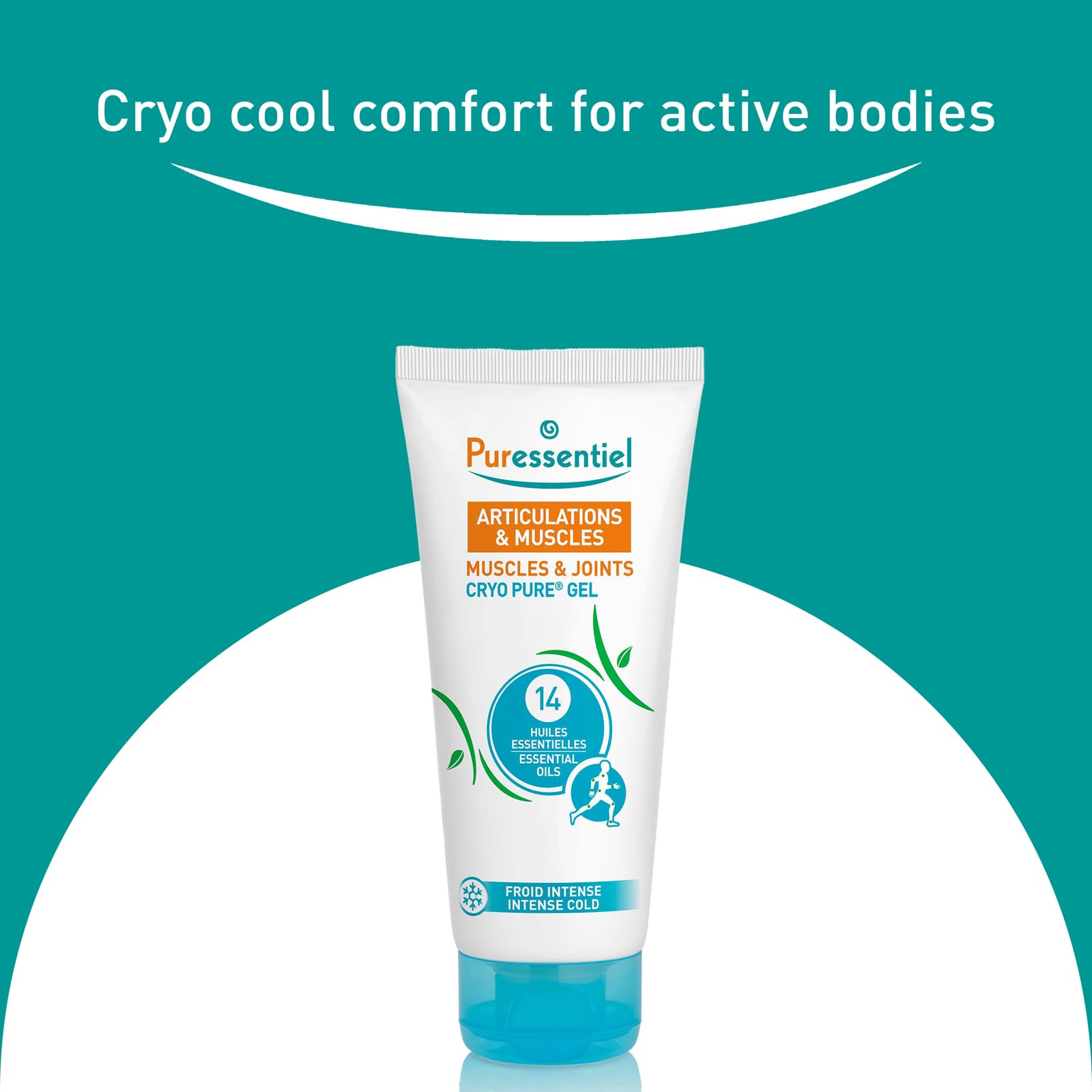 Puressentiel Muscles and Joints Cryo Pure Gel - Intense Cold Effect - Non-Sticky Formula with 14 Calming Essential Oils - Muscle Relaxer - 2.7 oz - dailyvitalstore