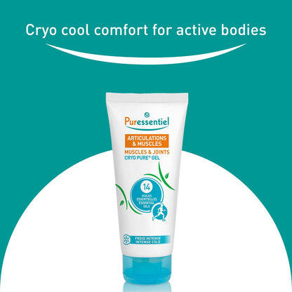 Puressentiel Muscles and Joints Cryo Pure Gel - Intense Cold Effect - Non-Sticky Formula with 14 Calming Essential Oils - Muscle Relaxer - 2.7 oz - dailyvitalstore