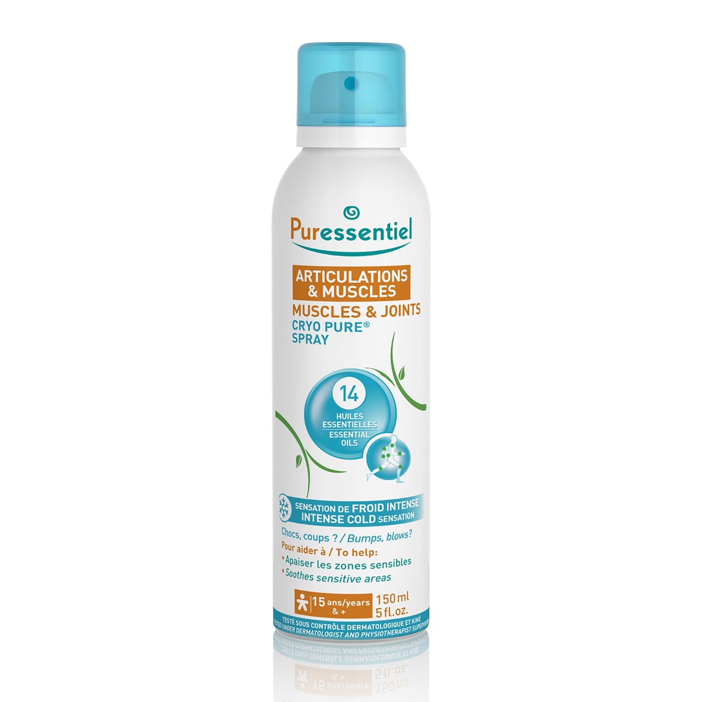 Puressentiel Muscles and Joints Cryo Pure Spray - Natural Menthol and Essential Oils Soothe Muscle Stiffness - Long Lasting Cooling Sensation - 5 oz - dailyvitalstore