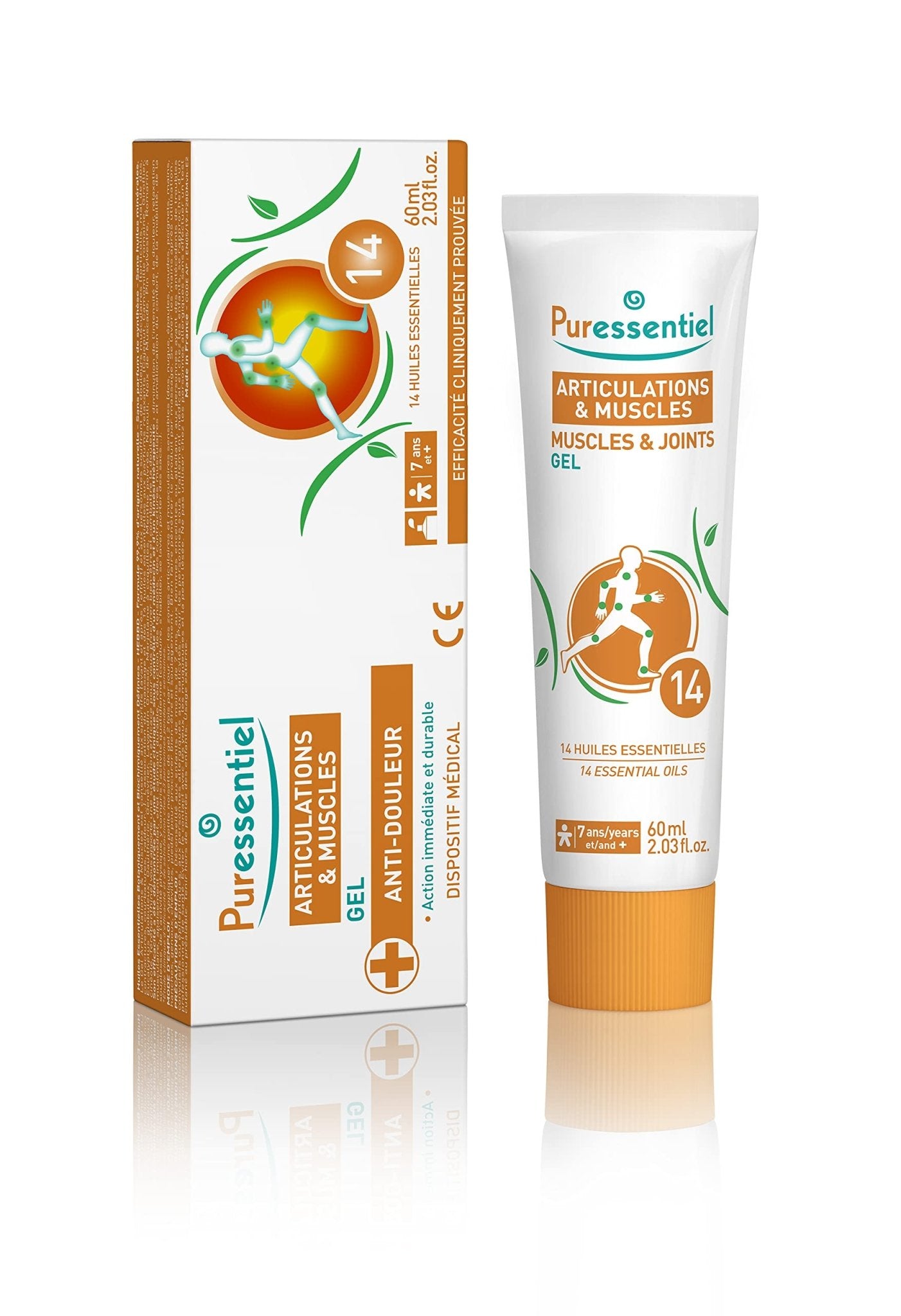 Puressentiel Muscles and Joints Gel - Soothing Gel for Muscle Relief and Knee Relief - Cooling Gel for Foot Relief - Back Gel - 2.02 oz - dailyvitalstore