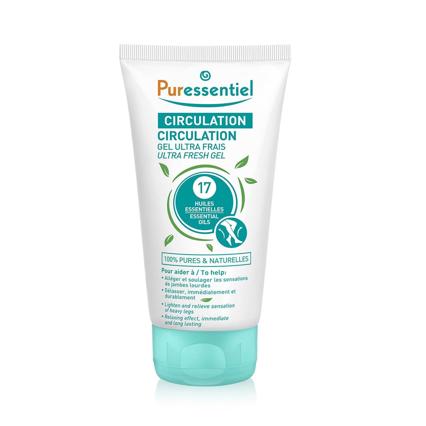 Puressentiel Soothing Gel for Tired Feet, Ankles, Legs - Aromatherapy Lotion with 17 Essential Oils for Body and Skin - Instant, Lasting Relief and Circulation - Natural and Alcohol Free - 4.22 oz - dailyvitalstore