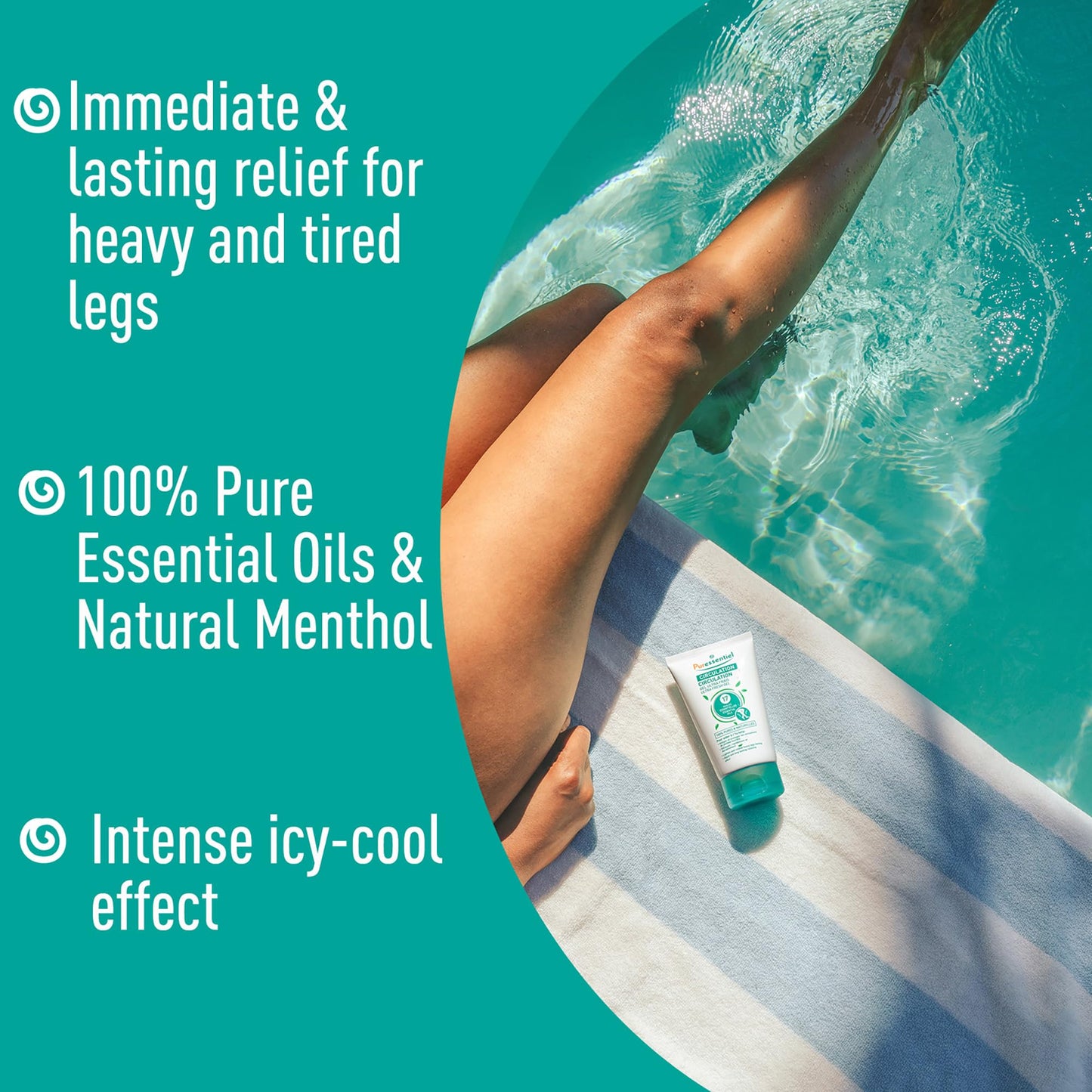 Puressentiel Soothing Gel for Tired Feet, Ankles, Legs - Aromatherapy Lotion with 17 Essential Oils for Body and Skin - Instant, Lasting Relief and Circulation - Natural and Alcohol Free - 4.22 oz - dailyvitalstore