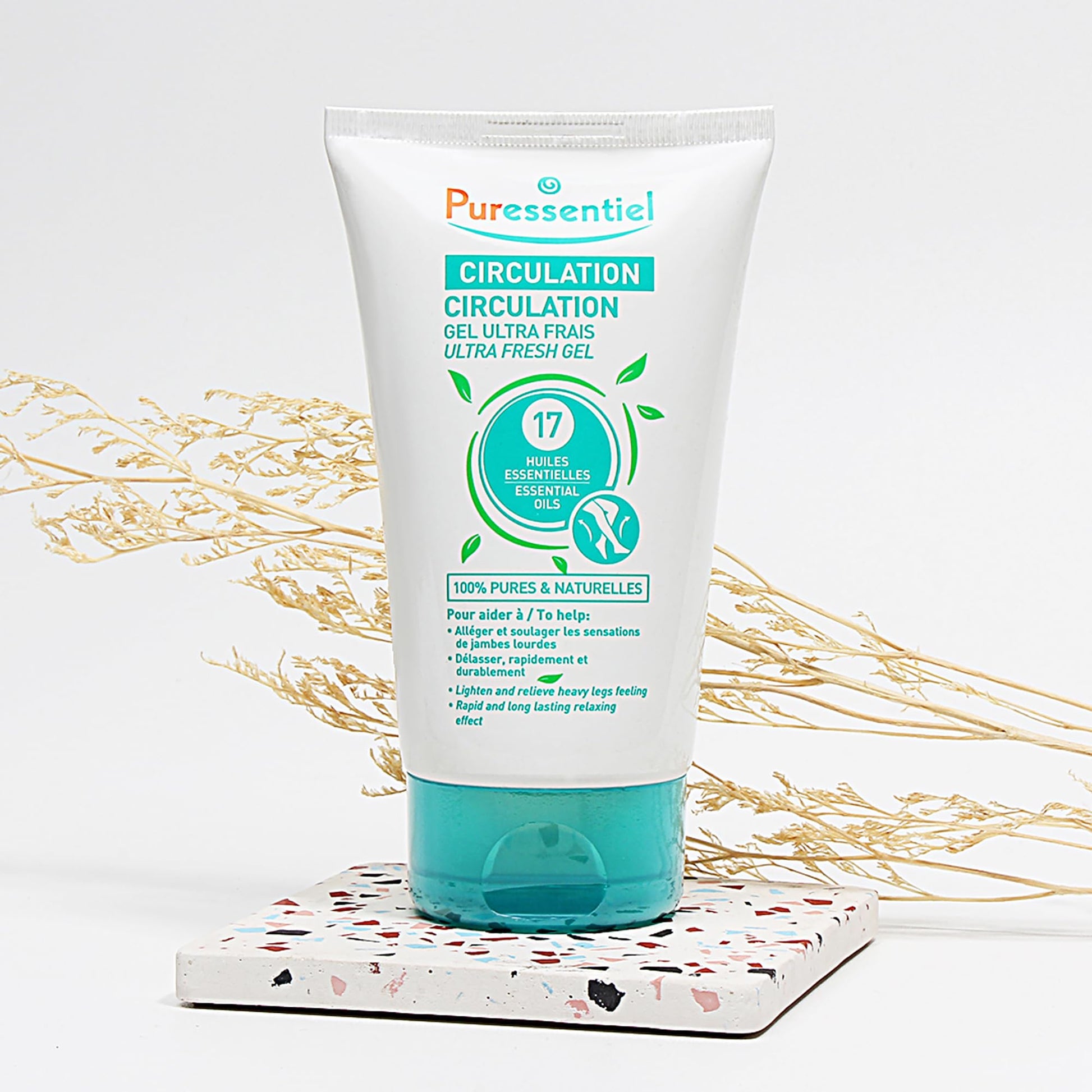 Puressentiel Soothing Gel for Tired Feet, Ankles, Legs - Aromatherapy Lotion with 17 Essential Oils for Body and Skin - Instant, Lasting Relief and Circulation - Natural and Alcohol Free - 4.22 oz - dailyvitalstore