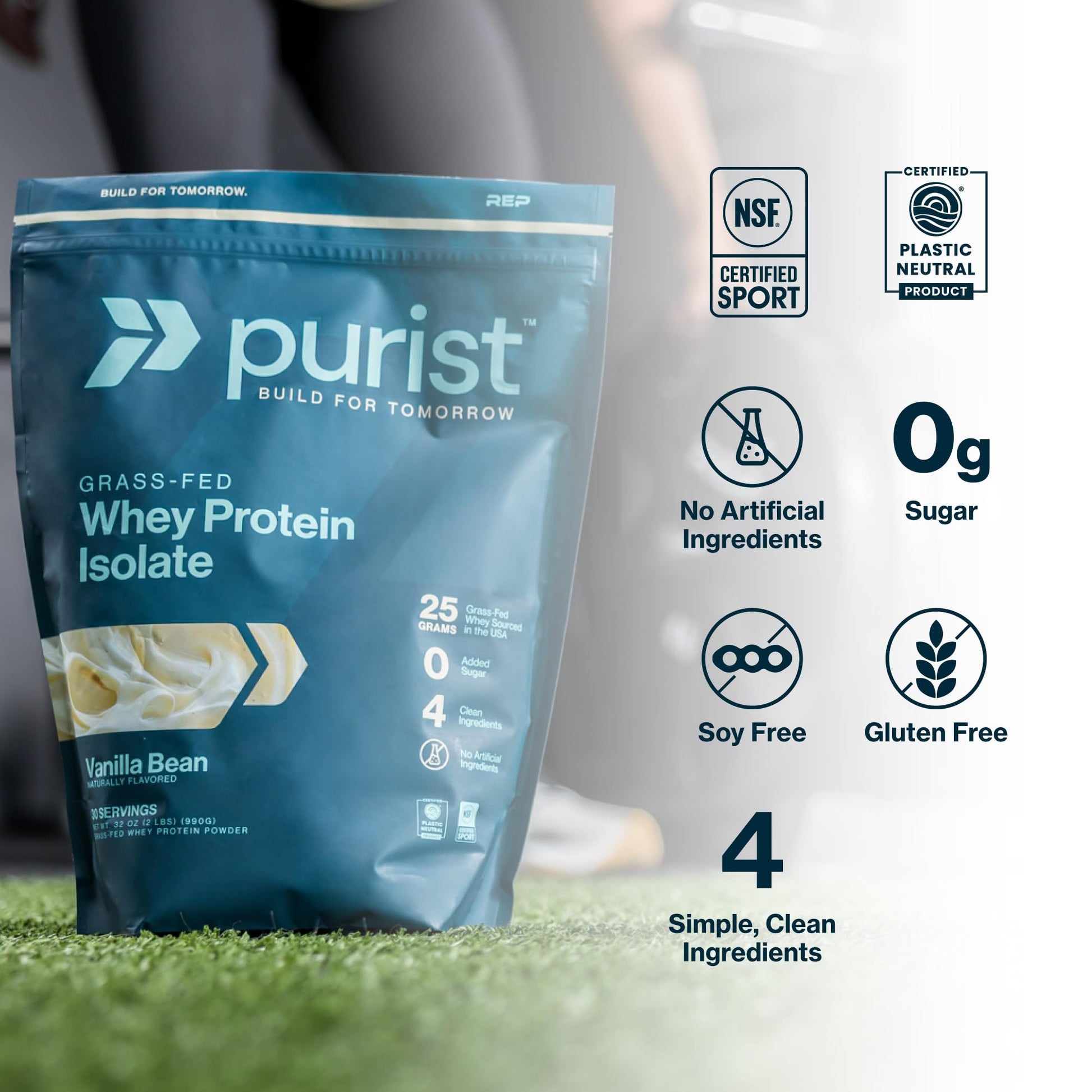 PURIST REP Whey Protein Powder, Premium Milk Chocolate Grassfed Isolate,Workout Recovery, Keto Friendly, Clean Nutrition Meal Replacement, Promotes Lean Muscle, Sugar and Gluten-Free Women Men, 2 Lb - dailyvitalstore