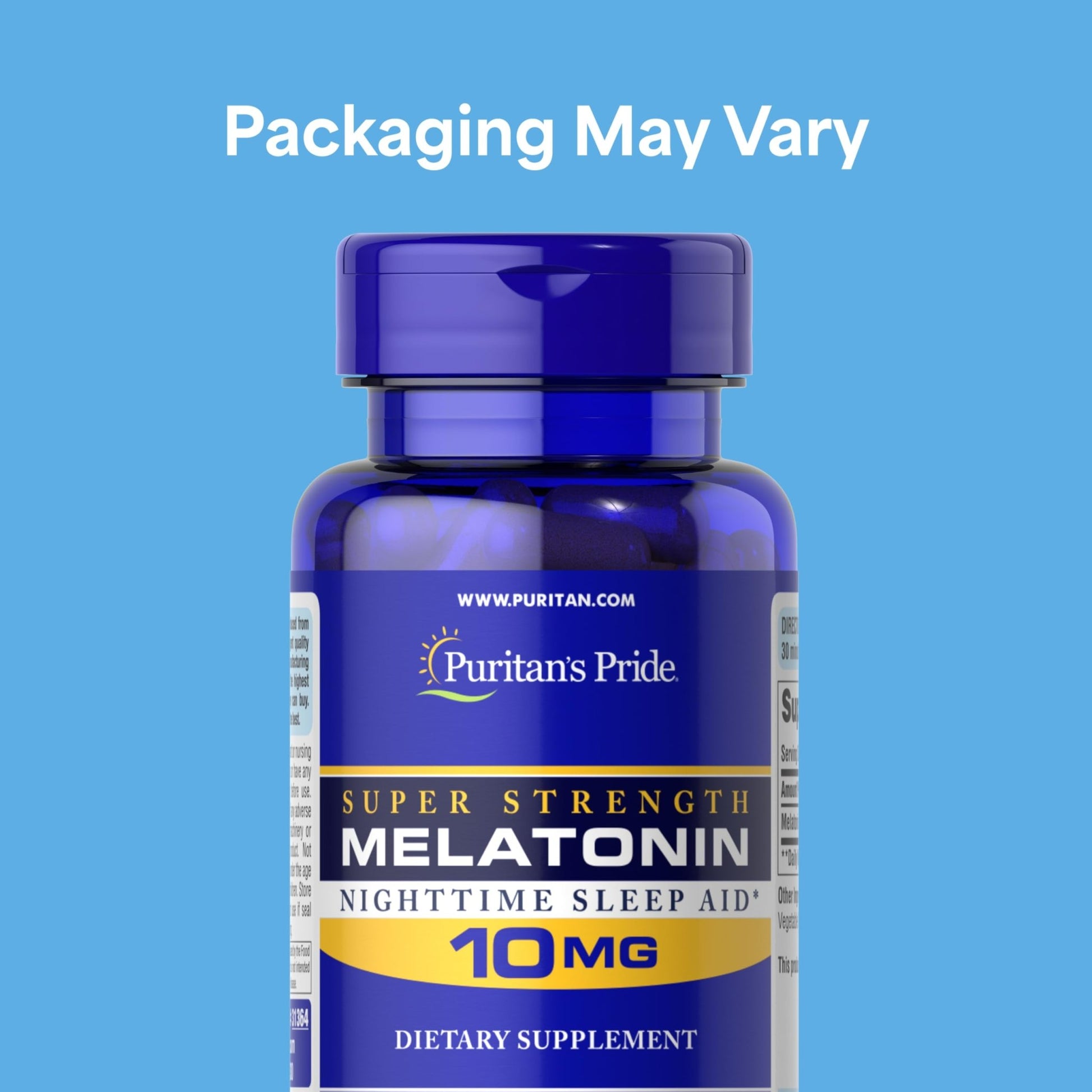 Puritan's Pride Premium Super Strength Melatonin 10mg Sleep Aid, Dietary Supplement for Sound, Restful, & Longer Sleep Support, 4 Month Supply, - dailyvitalstore
