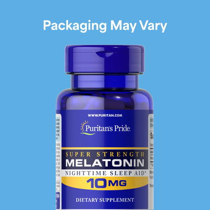 Puritan's Pride Premium Super Strength Melatonin 10mg Sleep Aid, Dietary Supplement for Sound, Restful, & Longer Sleep Support, 4 Month Supply, - dailyvitalstore