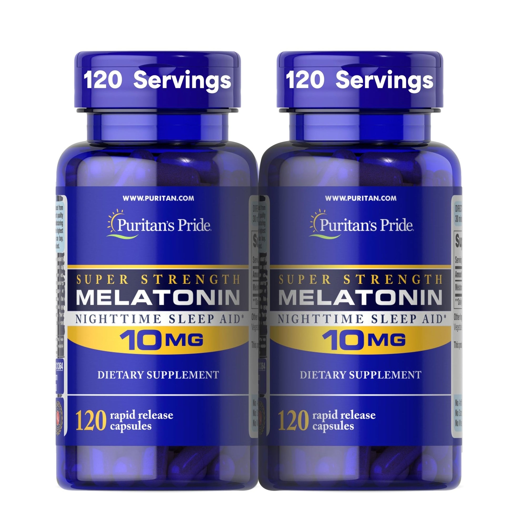 Puritan's Pride Premium Super Strength Melatonin 10mg Sleep Aid, Dietary Supplement for Sound, Restful, & Longer Sleep Support, 4 Month Supply, - dailyvitalstore