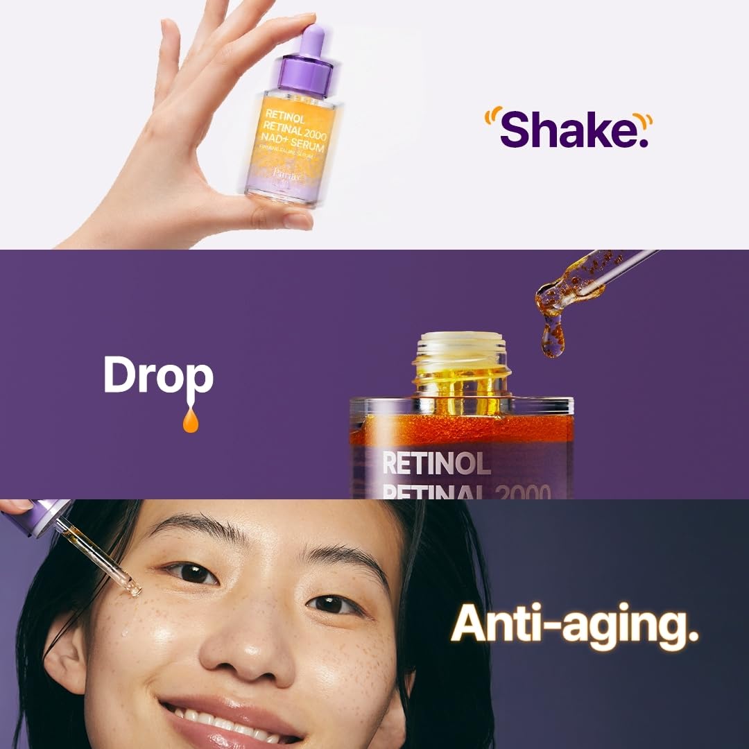 PURITO Retinol 0.1% + Retinal 0.1% Anti-Aging Facial Serum | for Wrinkles, Fine Lines & Firmer Skin | Dual Retinoids with NAD+, Improve Elasticity & Skin Texture - dailyvitalstore