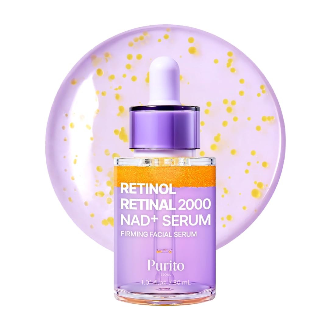 PURITO Retinol 0.1% + Retinal 0.1% Anti-Aging Facial Serum | for Wrinkles, Fine Lines & Firmer Skin | Dual Retinoids with NAD+, Improve Elasticity & Skin Texture - dailyvitalstore