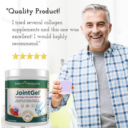 Purity Products JointGel Formula Collagen Peptides + MSM - Supports Joint Flexibility + Fortify Joint Cartilage - Berry Powder - 30 Day Supply - dailyvitalstore