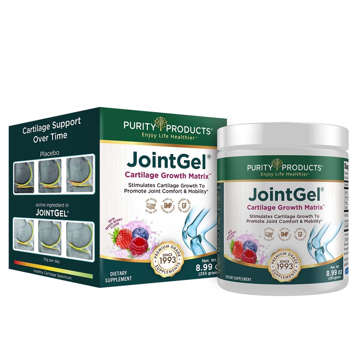Purity Products JointGel Formula Collagen Peptides + MSM - Supports Joint Flexibility + Fortify Joint Cartilage - Berry Powder - 30 Day Supply - dailyvitalstore