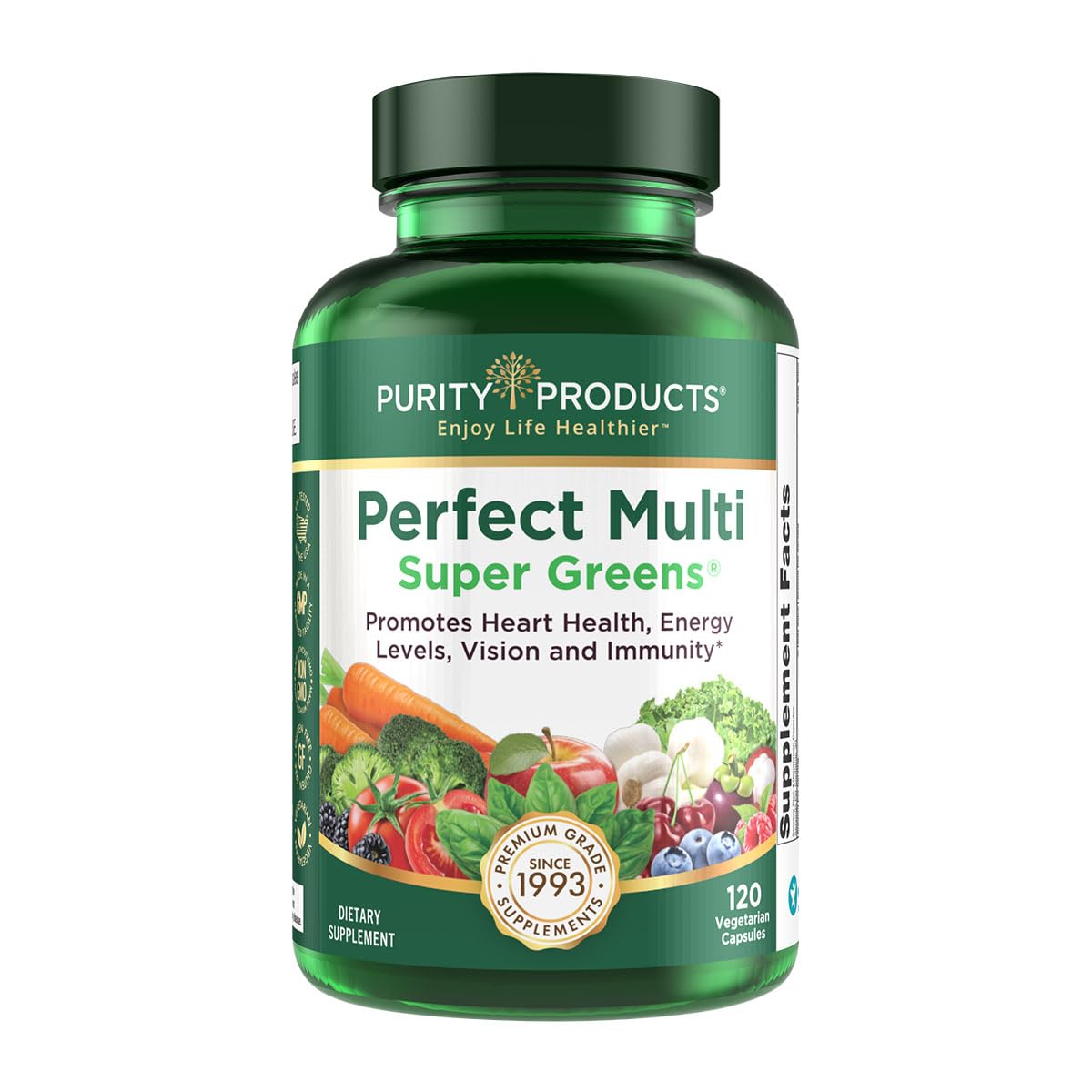Purity Products Perfect Multi Super Greens Dietary Supplement Health Nutrition, 120 count - dailyvitalstore