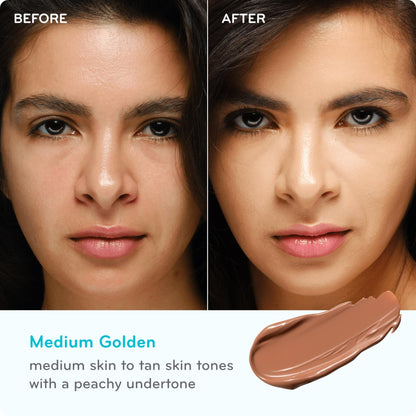 pūrlisse Perfect Glow BB Cream with SPF 30 - Matte Meets Dewy Finish - Enriched with Goji & Hawthorn Berry to Help Improve Skin Texture & Radiance - Medium Golden (1.4 oz) - dailyvitalstore
