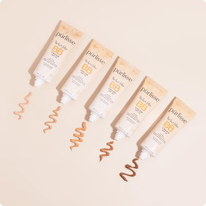 pūrlisse Perfect Glow BB Cream with SPF 30 - Matte Meets Dewy Finish - Enriched with Goji & Hawthorn Berry to Help Improve Skin Texture & Radiance - Medium Golden (1.4 oz) - dailyvitalstore