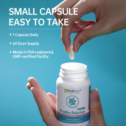 purmeo Probiotics for IBS Anti Diarrhea, Gas, Bloating - Support Immune, Digestive & Gut Health - Clinical Proven Lab4 Strains IBS-D Supplement 20 Billion CFU, - dailyvitalstore