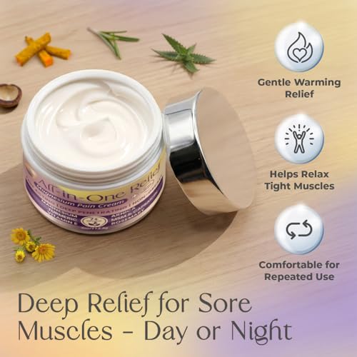 PURPLE CANYON All in One Magnesium Pain Cream – Natural Pain Relief Cream with Arnica, MSM & Capsaicin for Muscle & Joint Support – Fast-Absorbing, Non-Greasy Formula with Aloe Vera & Turmeric - dailyvitalstore