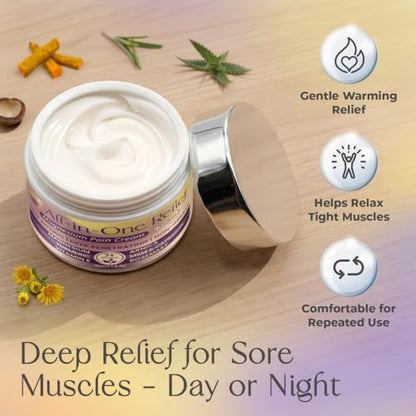 PURPLE CANYON All in One Magnesium Pain Cream – Natural Pain Relief Cream with Arnica, MSM & Capsaicin for Muscle & Joint Support – Fast-Absorbing, Non-Greasy Formula with Aloe Vera & Turmeric - dailyvitalstore