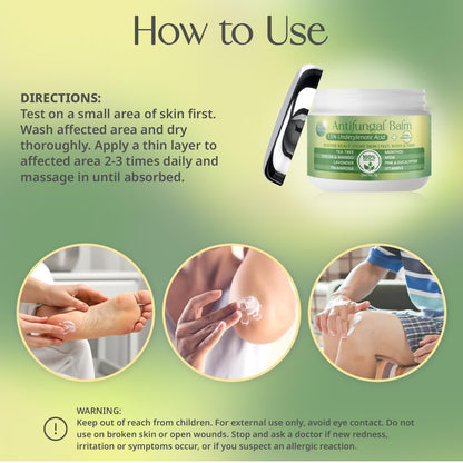 PURPLE CANYON Anti Fungal Balm with 15% Undecylenic Acid – Antifungal for Athletes Foot, Jock Itch & Ringworm – Tea Tree, Menthol & Essential Oils - dailyvitalstore
