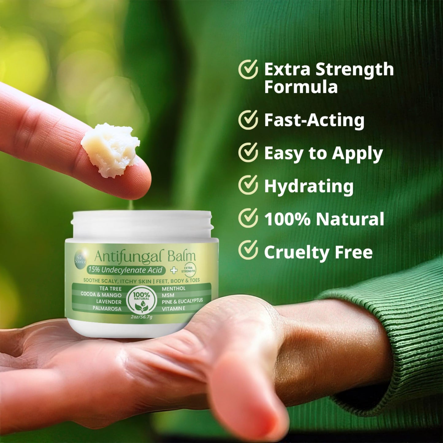 PURPLE CANYON Anti Fungal Balm with 15% Undecylenic Acid – Antifungal for Athletes Foot, Jock Itch & Ringworm – Tea Tree, Menthol & Essential Oils - dailyvitalstore