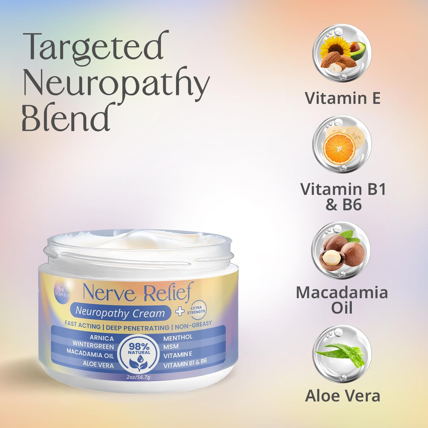 PURPLE CANYON Nerve Pain Relief Cream for Neuropathy – for Feet & Legs | MSM, Arnica, Alpha Lipoic Acid | Fast-Absorbing, Non-Greasy Formula | 2 oz - dailyvitalstore