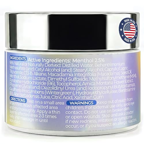 PURPLE CANYON Nerve Pain Relief Cream for Neuropathy – for Feet & Legs | MSM, Arnica, Alpha Lipoic Acid | Fast-Absorbing, Non-Greasy Formula | 2 oz - dailyvitalstore