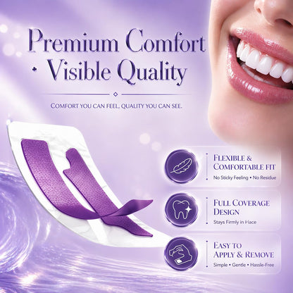 Purple Teeth Whitening Strips, Enamel Safe for Sensitive Teeth, Removes Yellow Stains & Bad Breath, Non-Slip Dry Strip Technology - dailyvitalstore