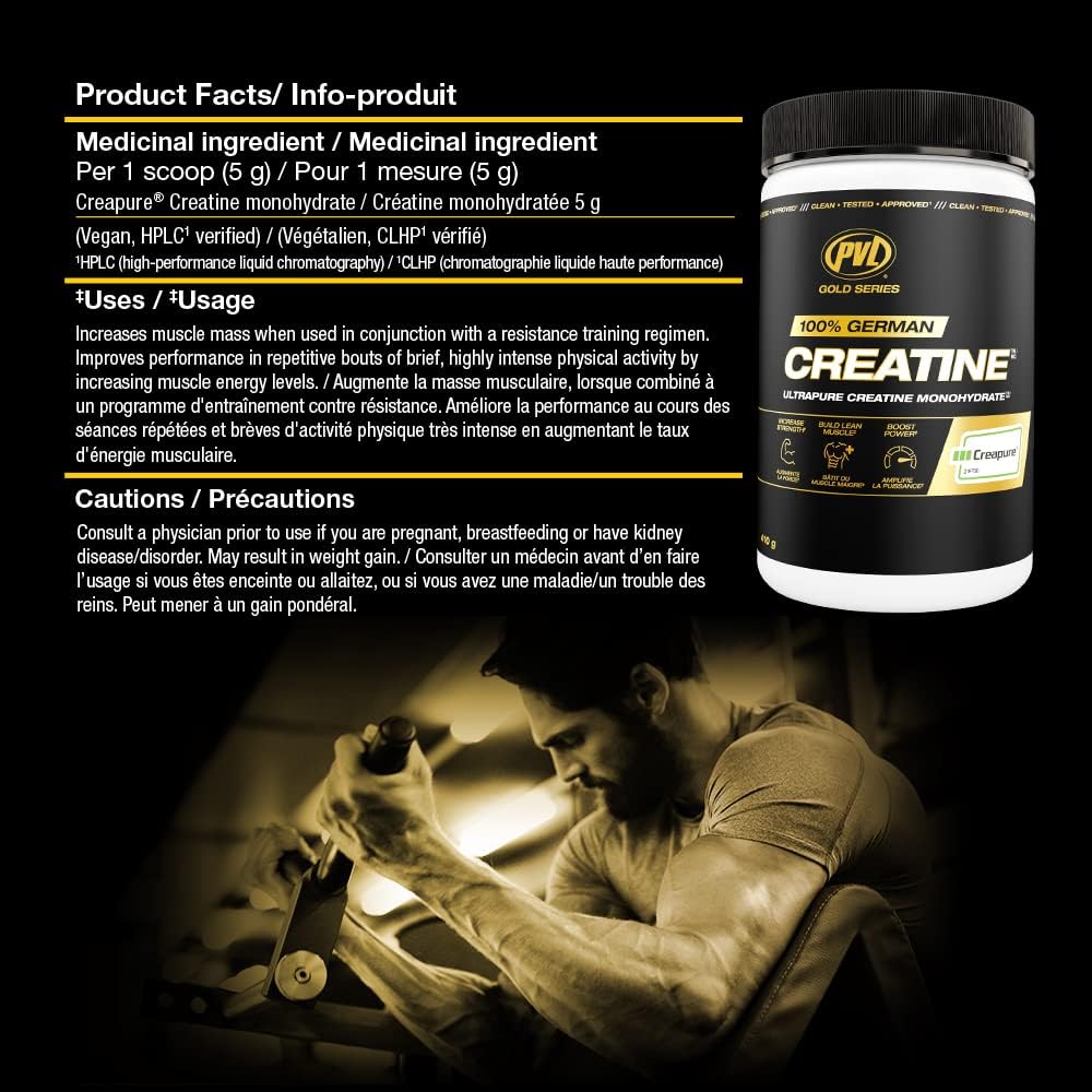 PVL Creapure Creatine – 100% Pure German Creatine Monohydrate Powder-Pharmaceutical Grade Muscle Building Supplement for Strength Training, Pre Workout & Post Workout Protein Support–410g 82 Servings - dailyvitalstore