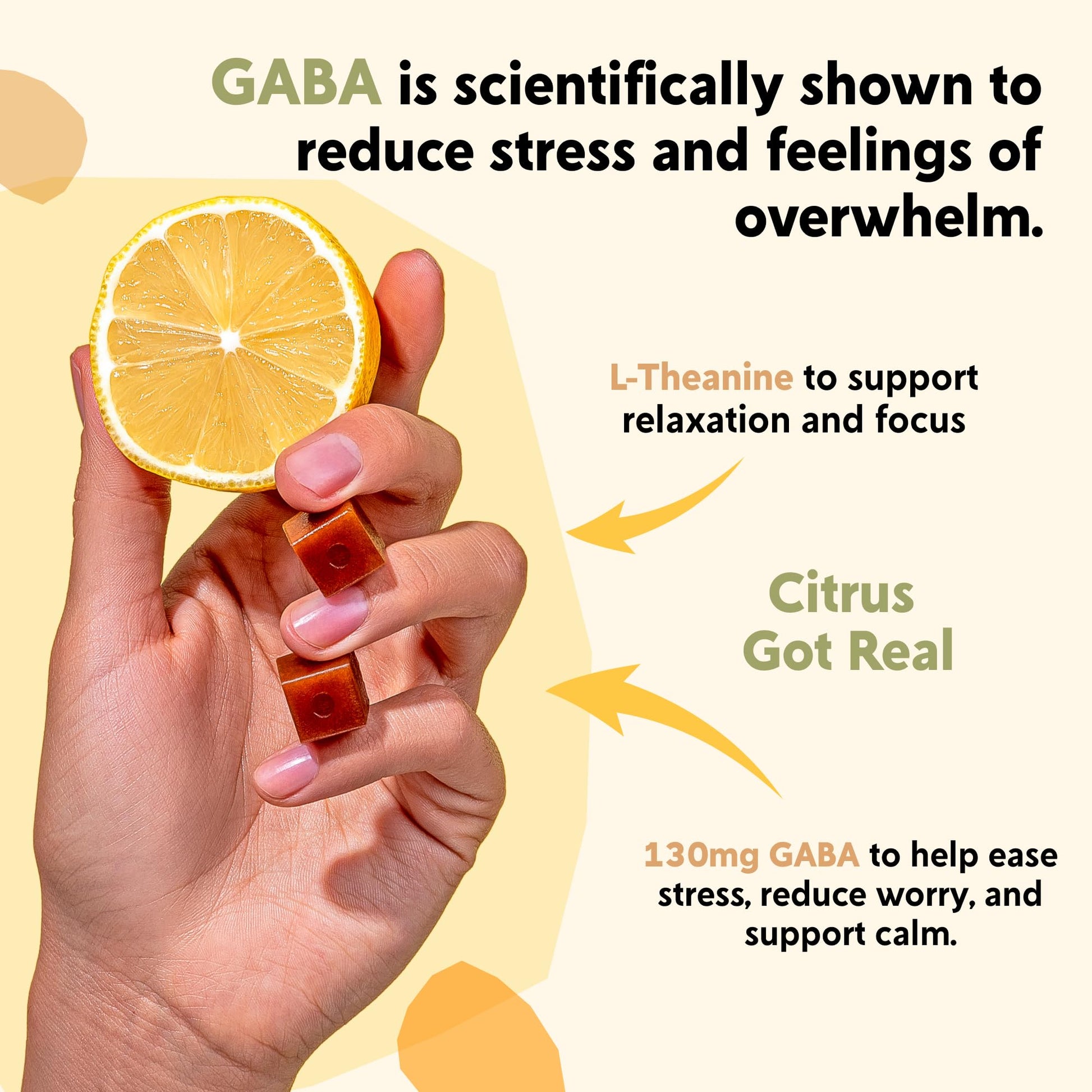 PYM Citrus Mood Chews Support for Stress, Worry & Overwhelm, 120 Count | 130mg GABA, 90mg L-Theanine | Vegan, Non-GMO, Gluten-Free, No Added Sugar | All-Natural Mood Balance Supplement Made in USA - dailyvitalstore